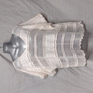 Chico's boho Bohemian chic cotton blouse off white XL